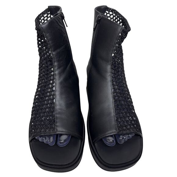 4ccccees Open Toe Mess Short Chunky Platform Wedge Boot black size EU 9 US 8.5 - Picture 2 of 8